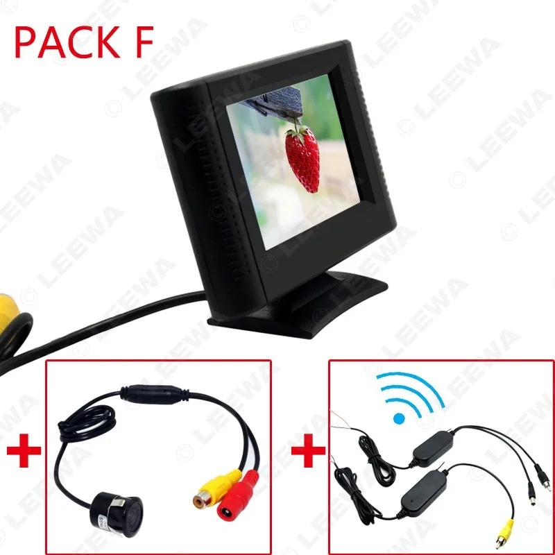 LEEWA 2,5 Zoll LCD TFT Monitor Mit Rückansicht Parkplatz Kamera RCA Video System 2,4G Wireless & Zigarette Leichter optional LEEWA 2,5 Zoll LCD TFT Monitor Mit Rückansicht Parkplatz Kamera RCA Video System 2,4G Wireless & Zigarette Leichter optional
