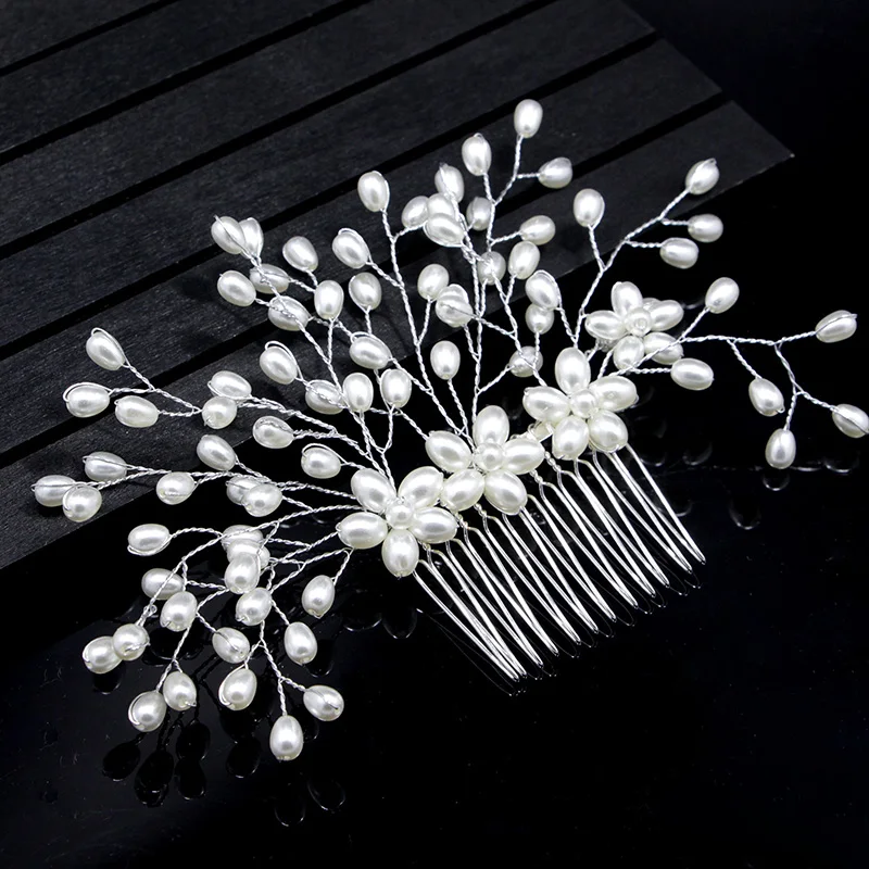 Wedding Hair Comb Pearl Hair Accessories Clip Jewelry Women Hairpins