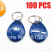 100 шт./лот EM4305 125 кГц RFID перезаписываемый ID Токен метка брелки для ключей пробельная карта
