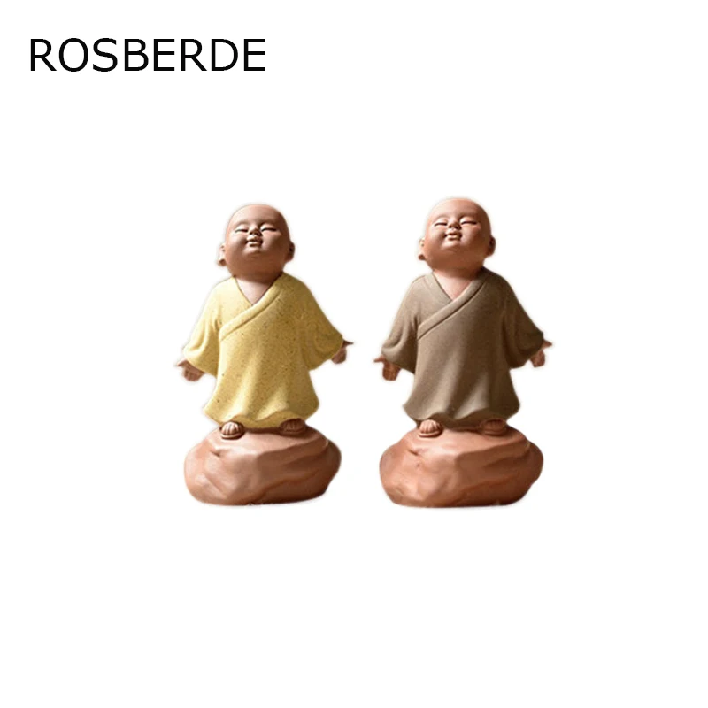 Beste Dropship Chinese keramische boeddhabeeld Beschilderd aardewerk thee huisdier home decor Decoratie kleine monnik ornamenten inrichting beeldjes