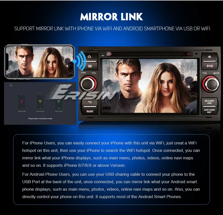 Sale 7" Android 9.0 OS Car DVD Multimedia GPS Radio for Ford C-Max 2005-2007 & Transit 2005-2011 & Mondeo 2003-2007 Fusion 2006-2011 10