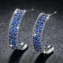 Beiver модные синие серьги с кубическим цирконием для женщин микро Pave AAA CZ Ювелирные изделия Свадебные Femme Bijoux