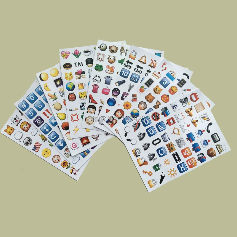 الرموز التعبيرية ملصق ملصقات حزمة 912 الرموز التعبيرية emojis الأكثر شعبية ل قرص الهاتف المحمول للأطفال غرف ديكور المنزل 19 ورقة/حزمة