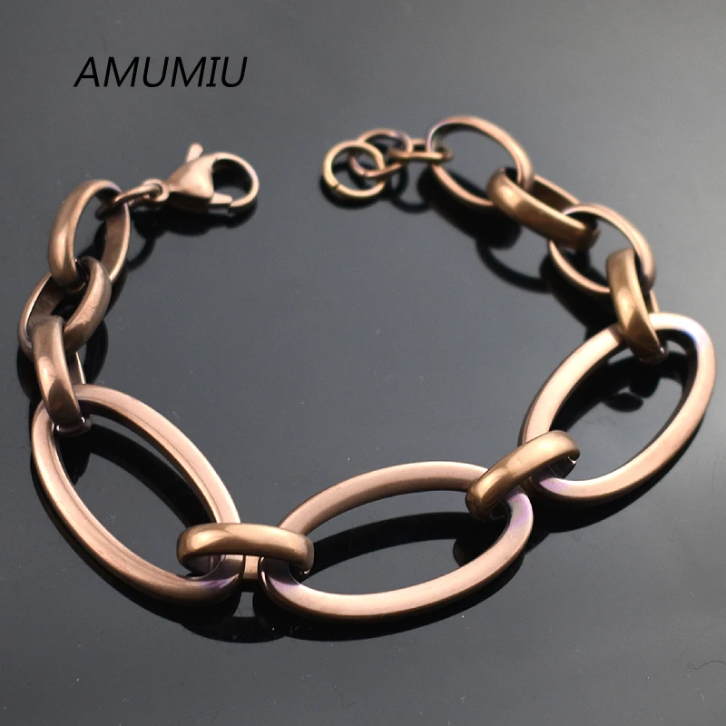 Браслеты из нержавеющей стали AMUMIU 2017 ювелирные изделия цепочка для женщин и