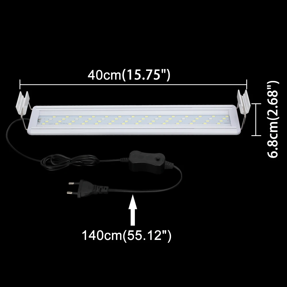 Расширяемый тонкий светильник для аквариума с регулируемой яркостью, светильник для аквариума 220 V/110 V 5 W/8 W/11 W/16 W, светодиодный светильник для аквариума