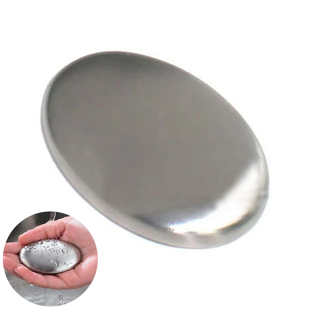 1Pc Odour Removing Stainless Steel Soap Bar Stainless Steel Soap Kitchen Bar Eliminating Odor