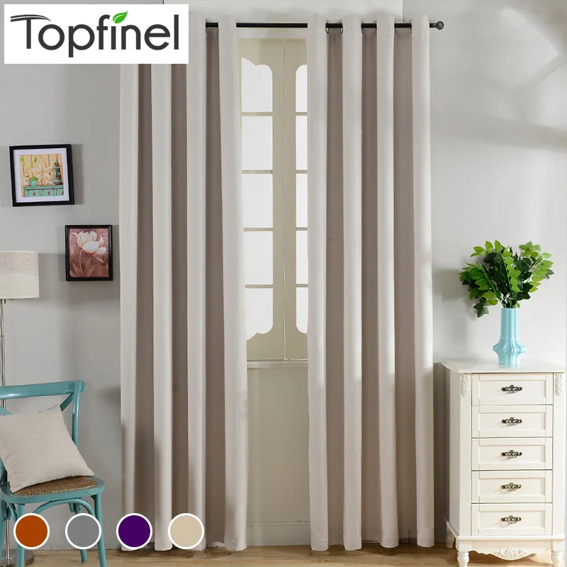 

Top Finel Solid Thermal Insulated Blackout Curtains for Living Room Bedroom Window Treatments Room Dark Curtains Panel Drapes