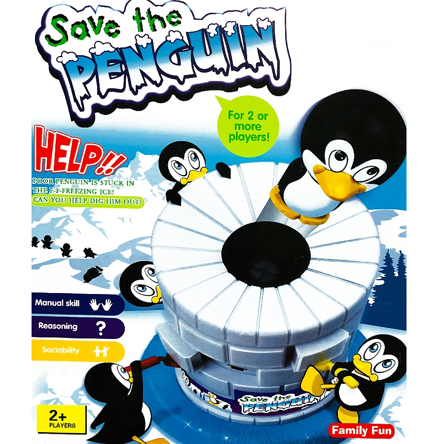 

Save the Penguin Ice Game, Fun Challenging Kids Game Help Save the Penguin by Taking Turns Digging Out the Ice for 2 + Players