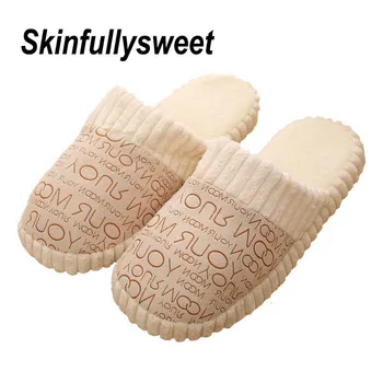 

New Autumn And Winter Household Slippers Ladies Soft Indoor Warm Couple Non-slip Home Slippers Fashion Indoor Shoes