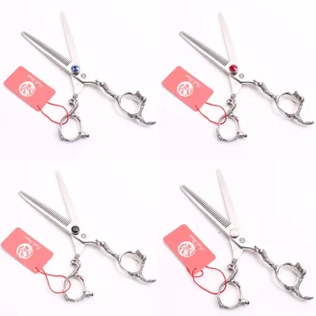 

Z9100 7Inch Japan 440C Purple Dragon Barbers Hairdressing Shears Thinning Scissors Dragon Handle Professional Human Hair Scissor