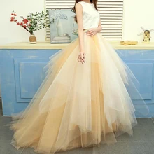 Пышныевюбки из тюля длиной до пола женские Вечернее, для вечеринок, праздничное платье в новом стиле, макси-бальная юбка для выпускного вечера с коротким шлейфом