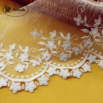 

5 Yard/ Lot Width 16cm White Embroidered Lace Fabric DIY Handmade Materials Lace Trim, Clothing Accessories Lace RS2106