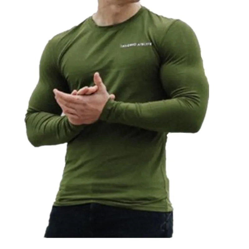 

2019 Spring and winter new fitness sports long sleeve slim breathable bottom shirt elastic training slim fitness wear t shirt