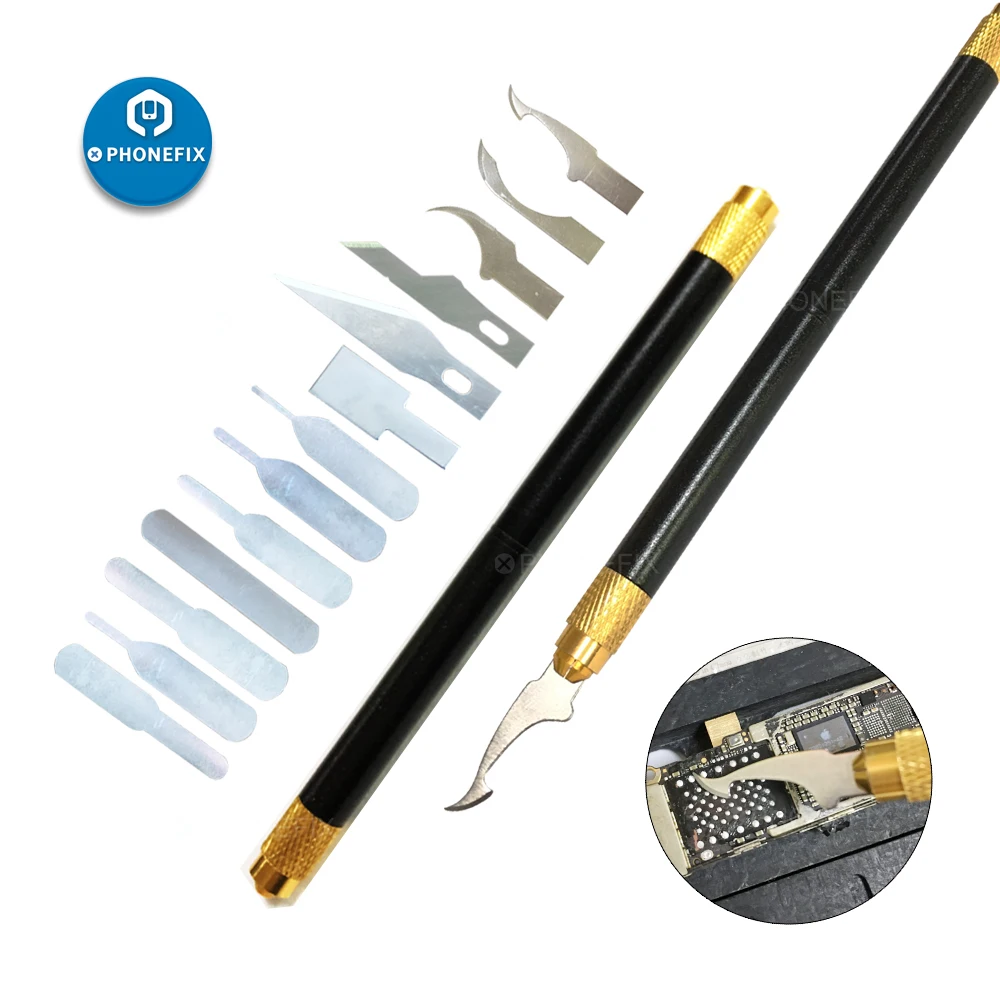  Phone repair carving tool Spatula Scraper Rubber scraping blade graver double-edged handle CPU BGA 