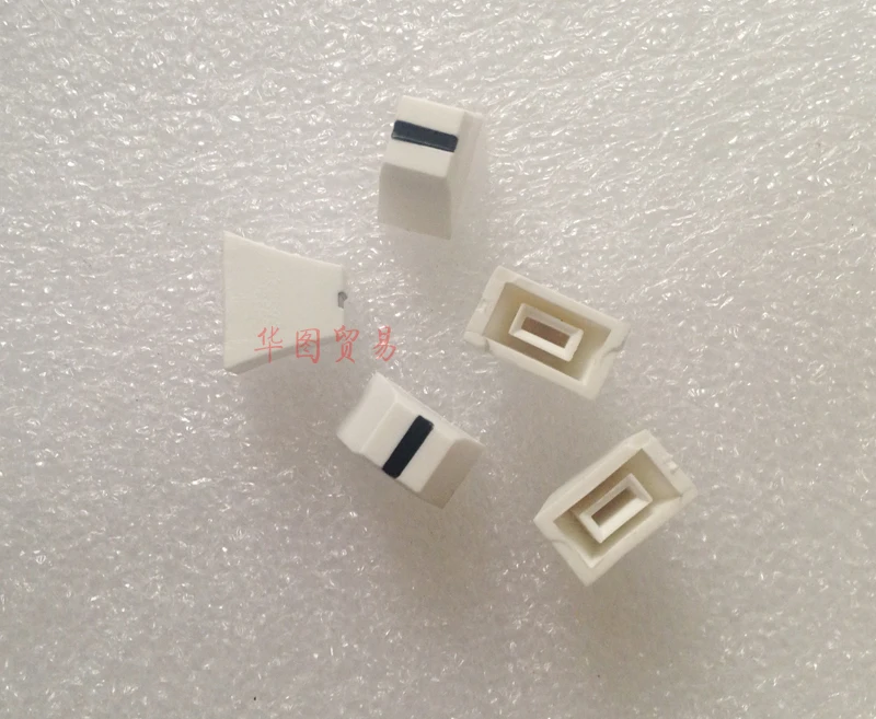 10pcs 12 * 10 * 6.5mm Hole 4mm EQ Equalizer Mixer Fader Knob Cap White / Straight Slip Potentiometer Push Button