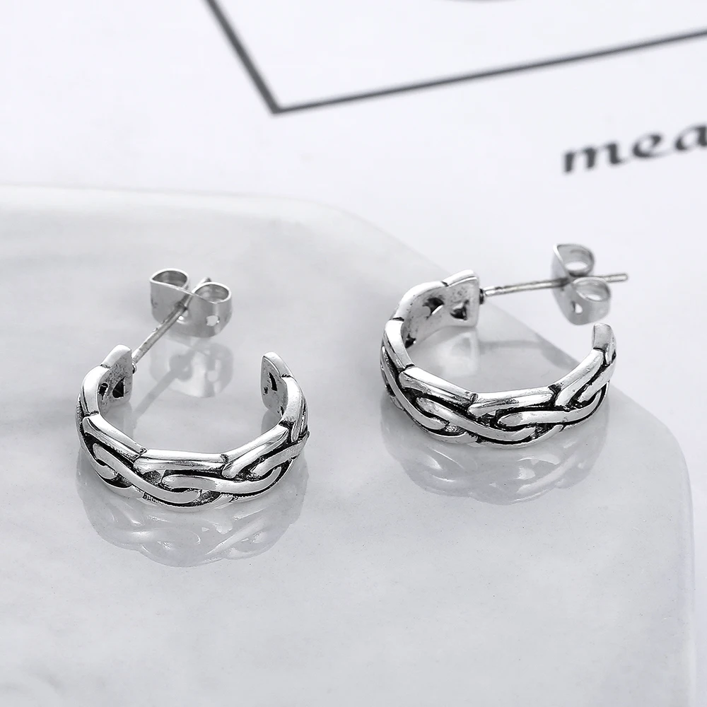Панк 925 серебро кольцо для пирсинга круглые серьги с Буддой искажения серьги для женщин мужчин модные ювелирные изделия Brincos унисекс