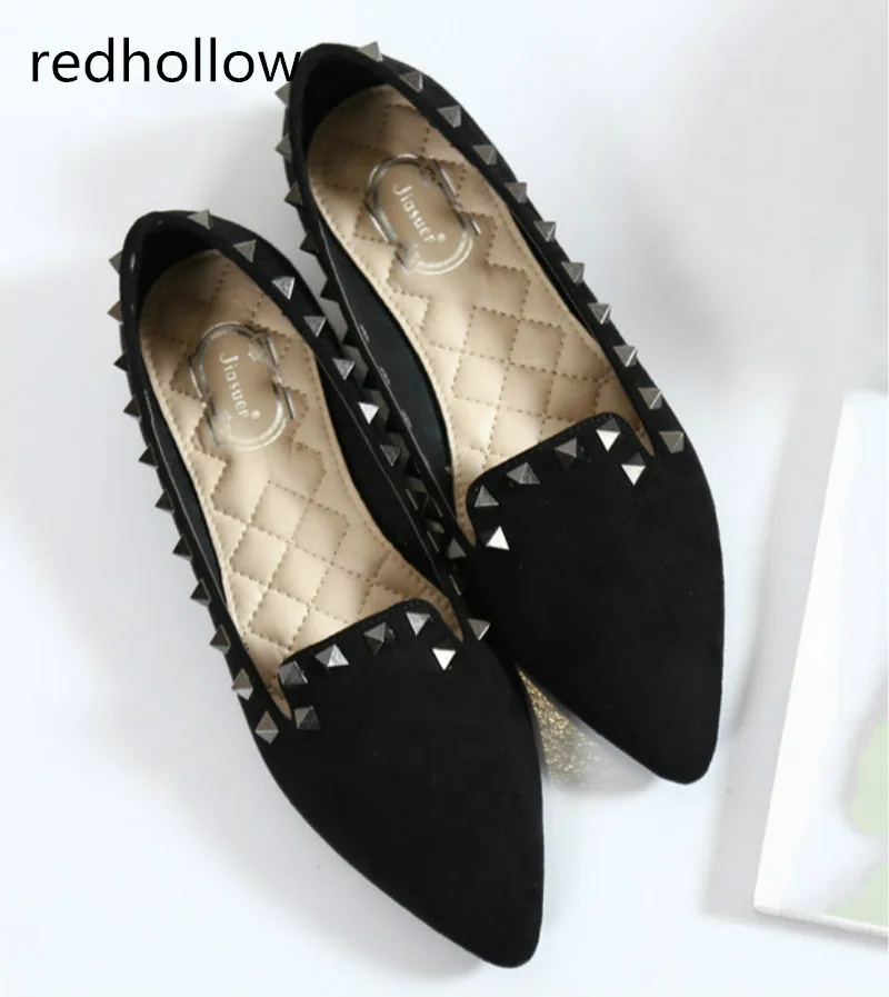 2018 Spring Shoes Women Casual Pointed Toe Fashion Rivet Shoes for