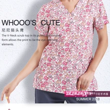 Милый принт v-образным вырезом костюм медика наборы хирургические комбинезоны ветеринарная больница стоматологическая клиника салон красоты спецодежда комплект одежды