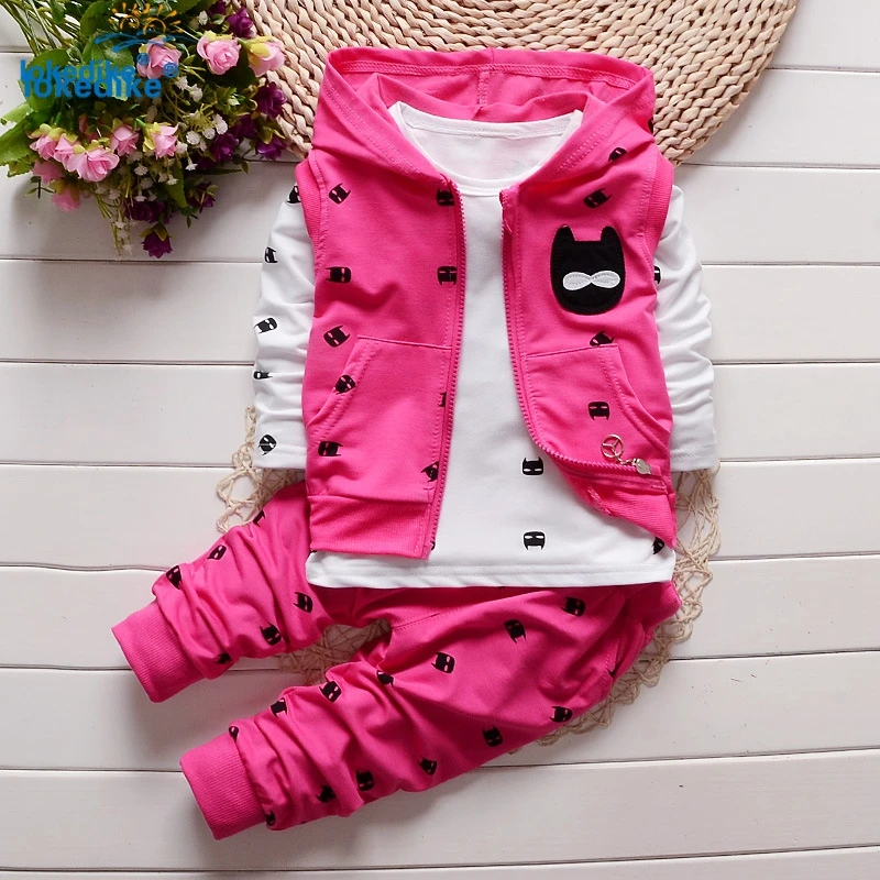 

3 Pieces Hooded Vest+Pullover+Pants Fall Toddler Kids Boys Girls Clothing Set Children Boys Clothes Autumn 2017 New Fashion T700