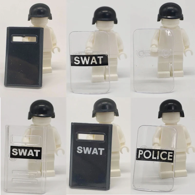 

20PCS Police Weapon Bricks SWAT Shield Model Military Soldiers Helmet Building Blocks Parts Accessories Brick LegoINGlys