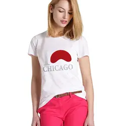 SexeMara 2019 Harajuku женские футболки с принтом Чикаго женские футболки летние топы с одним вырезом с коротким рукавом