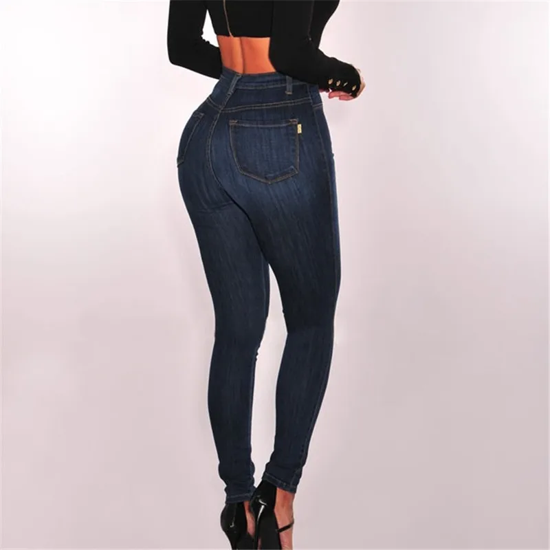 Джинсы женские Осень Зима Высокая талия эластичные брюки-карандаши брюки плюс размер тонкие женские сексуальные джинсовые брюки IOQRCJV H460