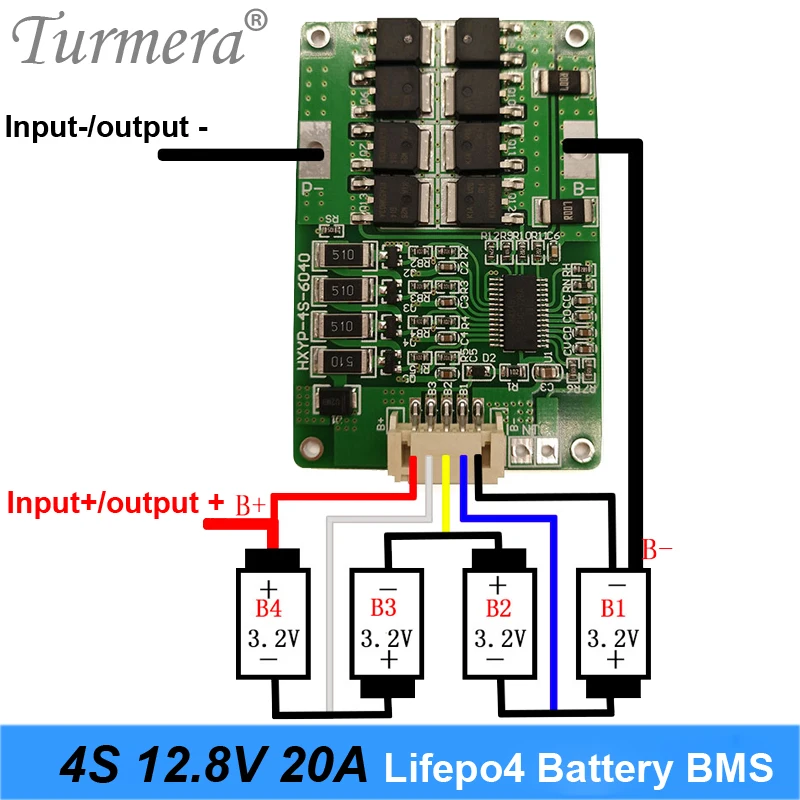 4S 20A 12,8 V 14,4 V lifepo4 батарея 18650 32600 32700 lifepo4 батарея Защитная плата произведенная в 20a ток разряда