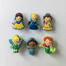 6 шт./лот детская принцесса ПВХ обувь амулеты аксессуары для пряжки для обуви для Крока украшения для браслетов с отверстиями Детский Рождественский подарок