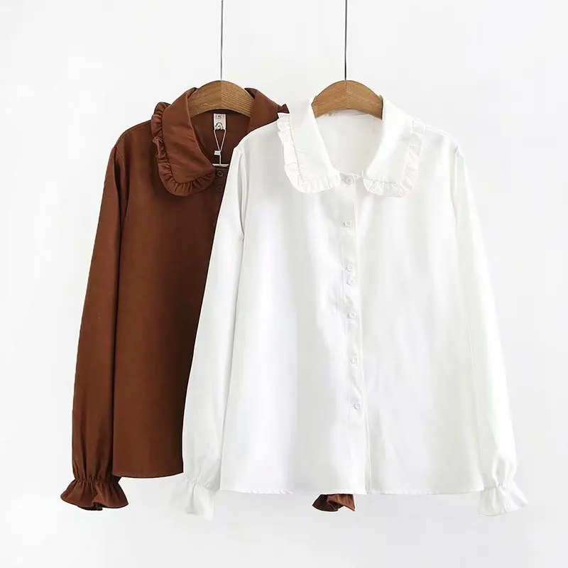 

2019 Plus Size Casual Blouses Spring Women Clothing Fashion Loose Long Sleeve Cupro Shirts H4-8096