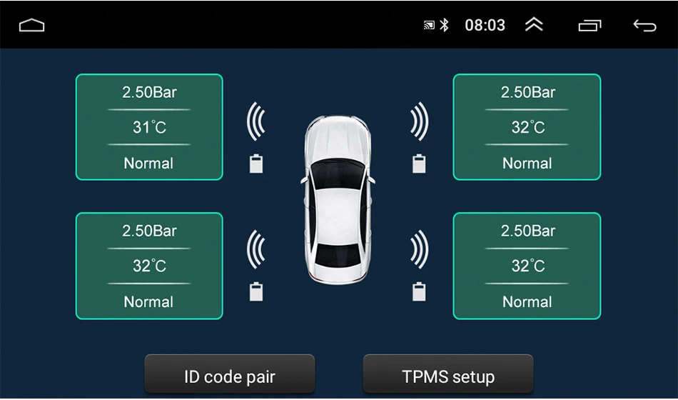 Jansite USB Android системы контроля давления в шинах автомобиля шины Давление сигнализации Монитор Системы для автомобиля Android проигрыватель Температура Предупреждение с четырьмя датчиками