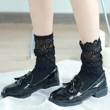 Летние кружевные носки для женщин с вырезами, дизайн, забавные носки, простые однотонные носки Harajuku, хлопок, милые, черные, белые, сексуальные для дам, мягкие