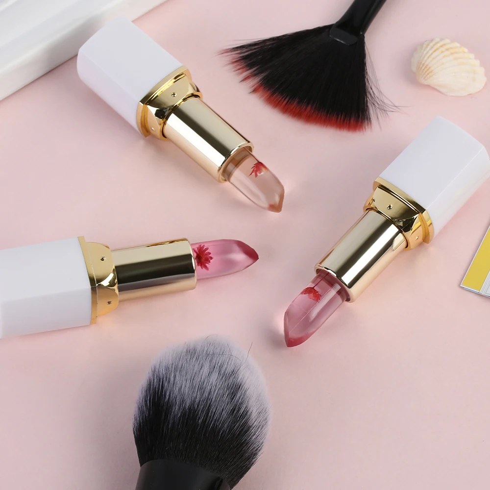 

1PC New Flower Jelly Gloss Lipstick Temperature Color Change Lip Balm Moisturizing Waterproof Make up Tool Long Lasting not fade