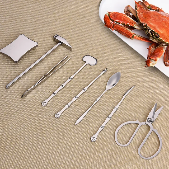 Buy Stainless steel eat crab tools 8 sets,crab clip