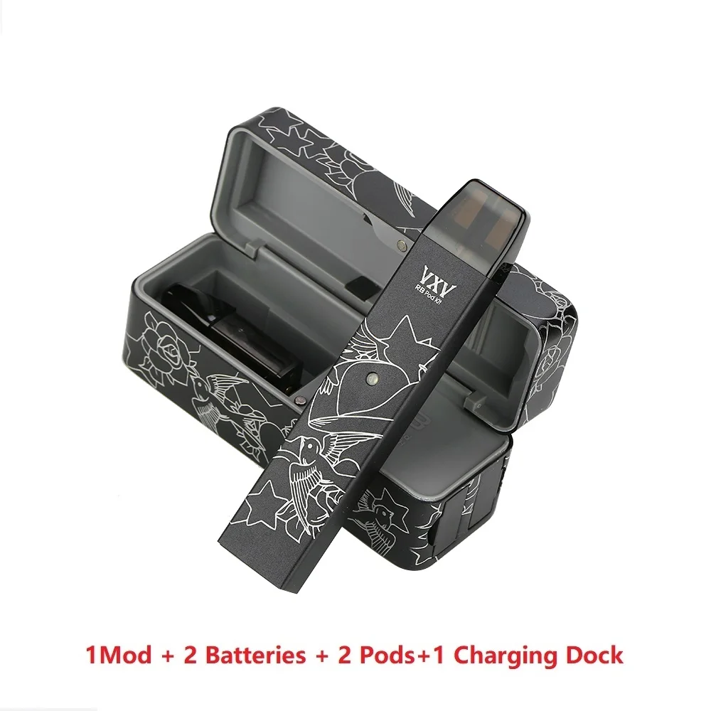 

NEW Heavengifts VXV RB Pod Kit with 380mAh Battery 2pcs & 2.5ml Pod 2pcs & Charging Dock E-cig Vape Kit VS Minifit / Drag Nano