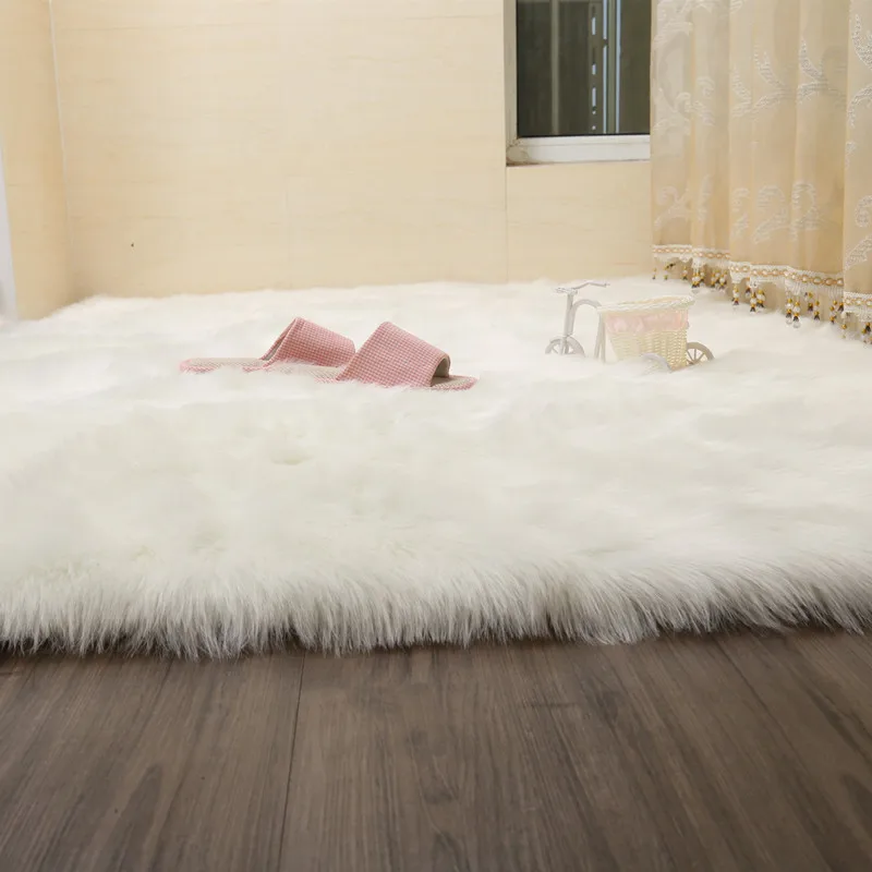 

High quality Artificial Wool Warm Hairy Carpet Faux Sheepskin carpet Bedroom Faux Fur Area Rugs imitation wool Luxury carpets