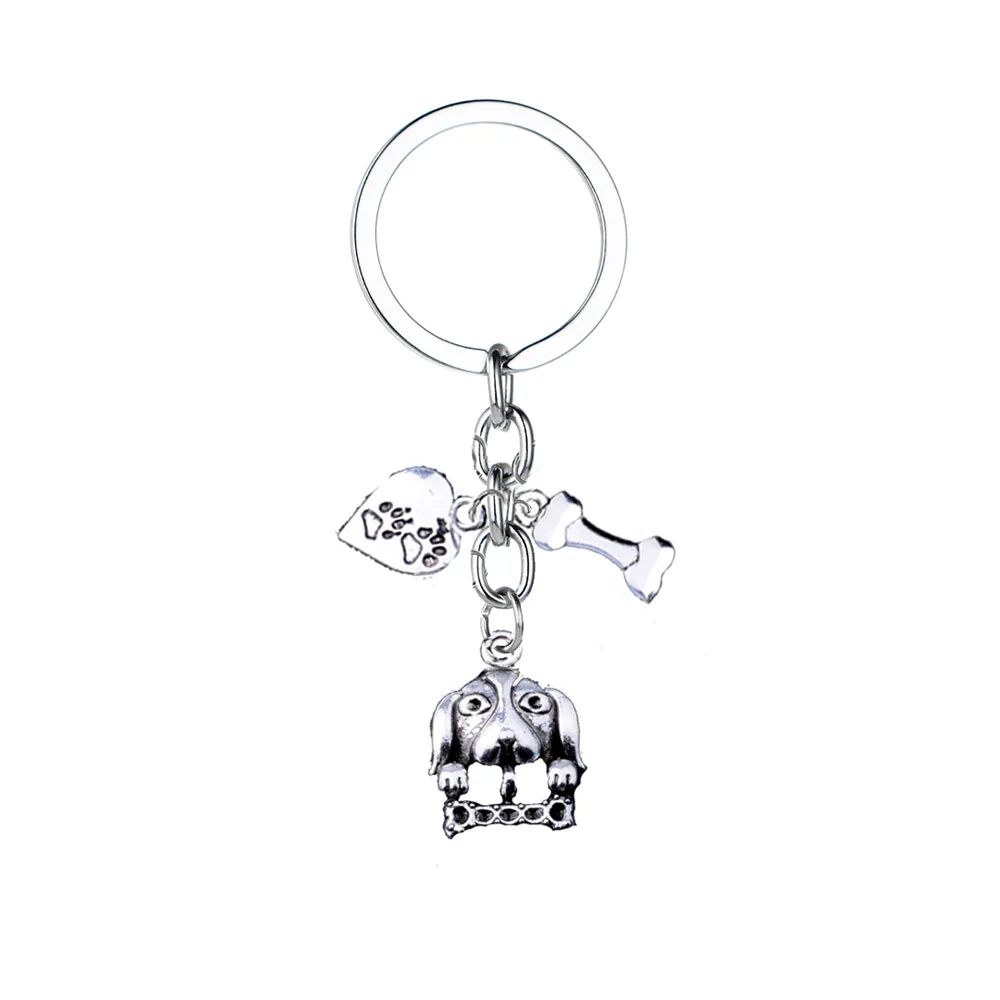 12PC Wholesale Lovely Dog Pet Bone Paw Heart Key Chain Women Men Animals Lover Keyring Family Friends Fashion Gifts New | Украшения и