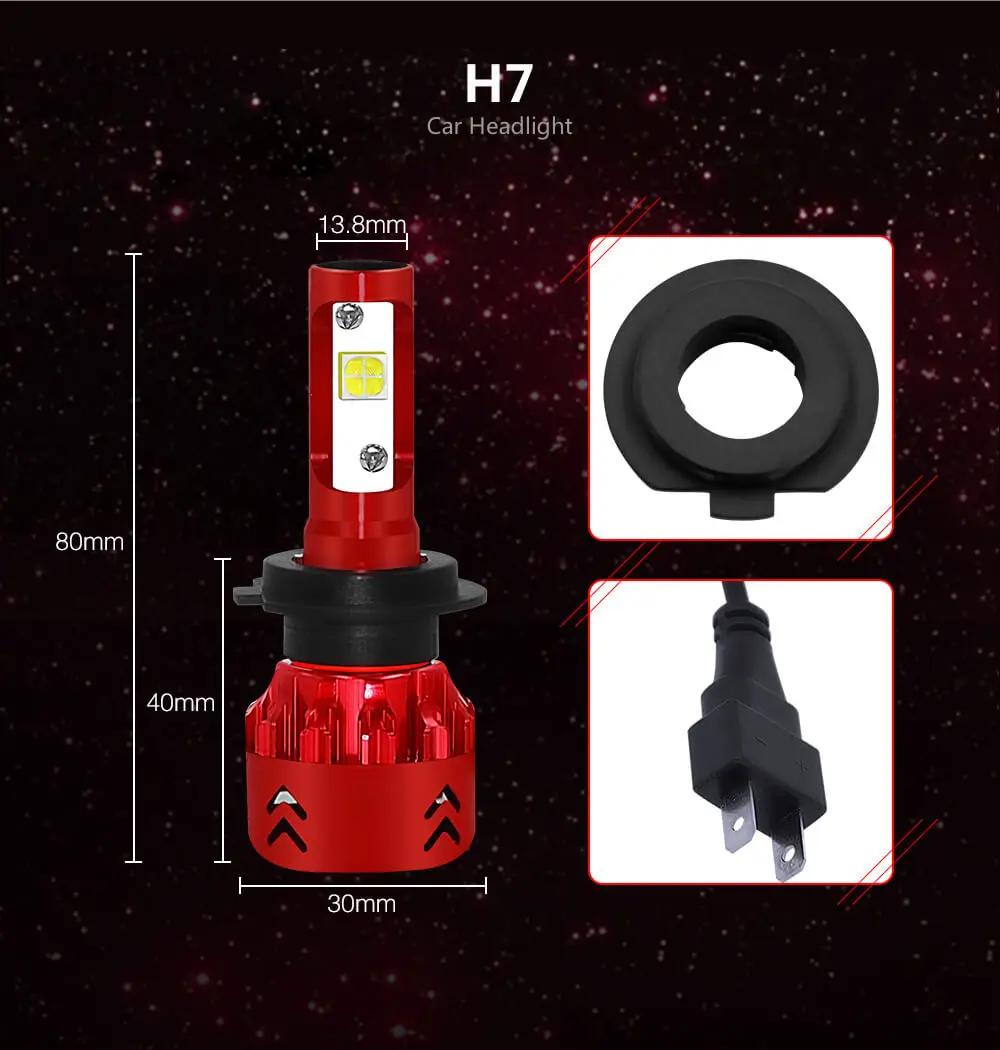 Yiray светодиодная лампочка света автомобиля H4 H7 H11 H1 светодиодный 9005/HB3 9006/HB4 80 Вт 9600Lm автомобильные лампы для передних фар Противотуманные фары 6000 K 12 V Mini7