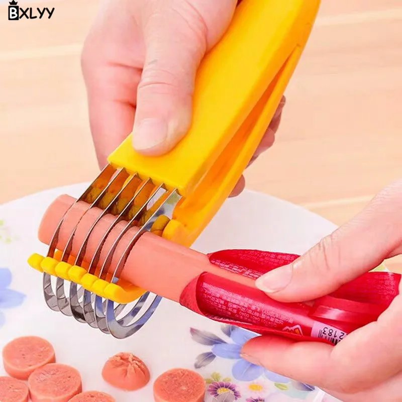 

BXLYY Hot Banana Slicer Fruit Knife Kitchen Gadget Sausage Slicer Vegetable Cutter New Year Wedding Decoration Baby Shower.7z