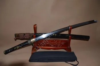 

Folded Steel Clay Tempered Japanese Samurai Sword Handmade Sharp Edge Katana Full Tang Sharp can cut and also for colloection