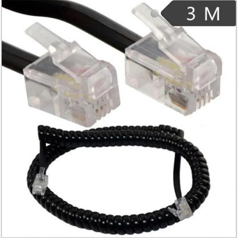 

Telephone line four-core spring wire coiling line landline telephone receiver line telephone handle line lengthened 3 meters