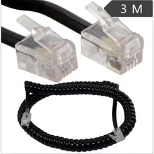 Telephone line four-core spring wire coiling line landline telephone receiver line telephone handle line lengthened 3 meters fire extinguisher shaped land line telephone