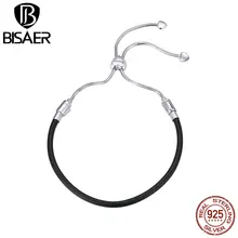BISAER, лидер продаж, 925 пробы, серебряная цепочка в виде змеи, женские веревочные браслеты, Женские Ювелирные изделия из стерлингового серебра, Pulseira ECB120