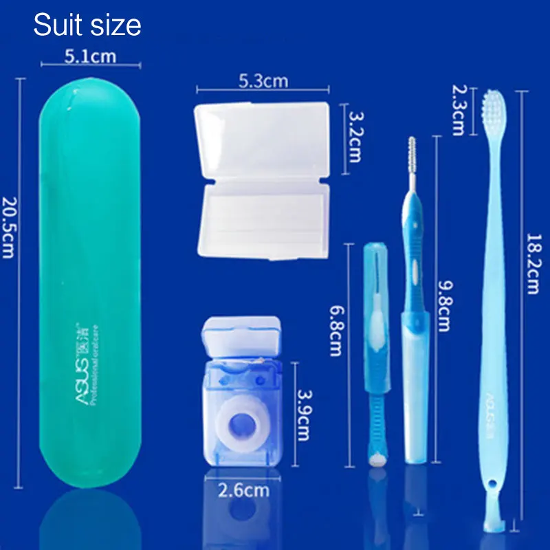 

5Pcs/Set Portable Orthodontic Toothbrush Interdental Brush Dental Floss Brace Protection Wax Teeth Whitening Cleaning Tools Kit