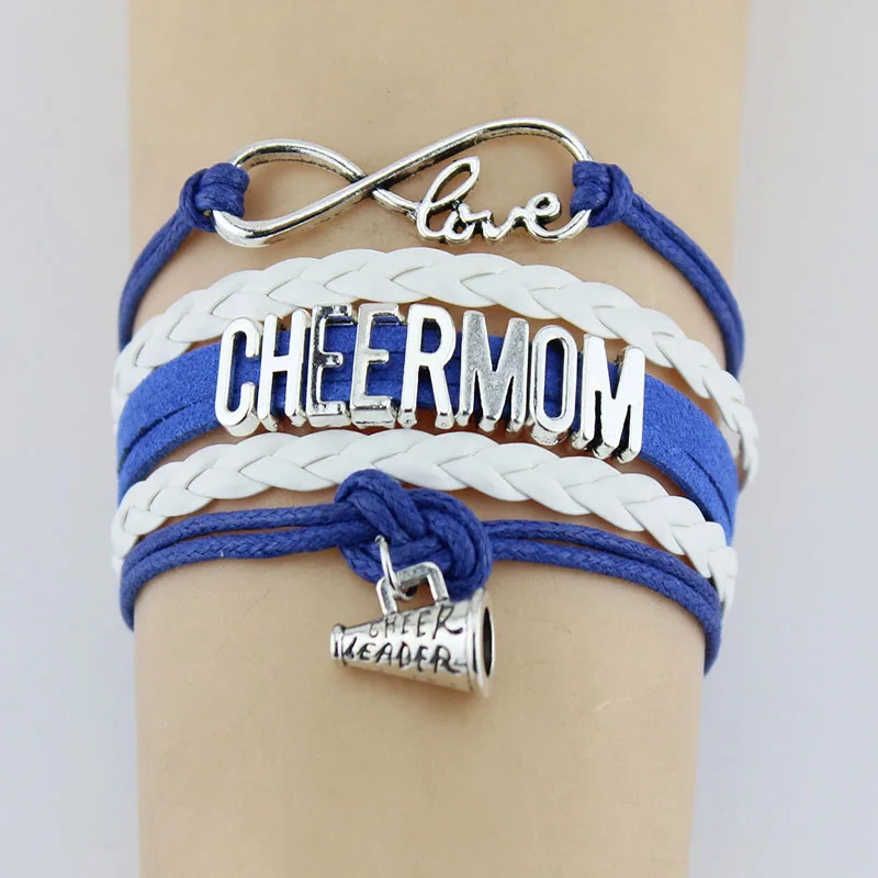 Бесконечность любовь надпись Cheer MOM браслеты талисман ручной работы веревка