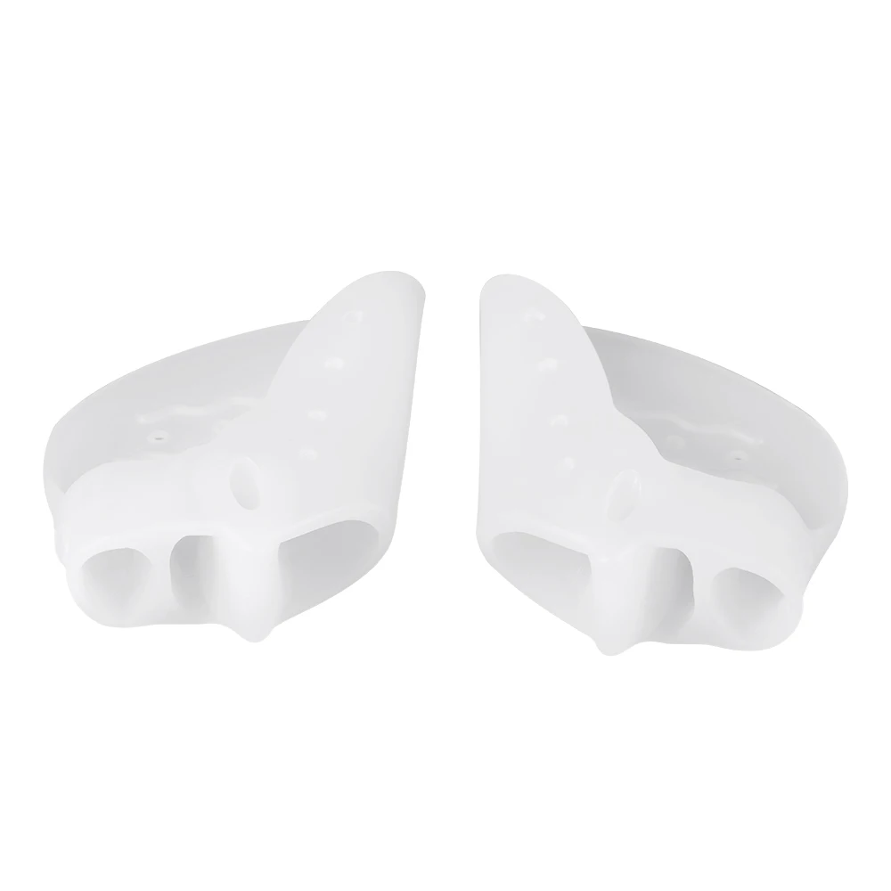 

2pcs Silicone Gel Toe Separator Divider Hallux Valgus Protector Bunion Orthopedic Adjuster 3 Holes Thumb Valgus Care Tool