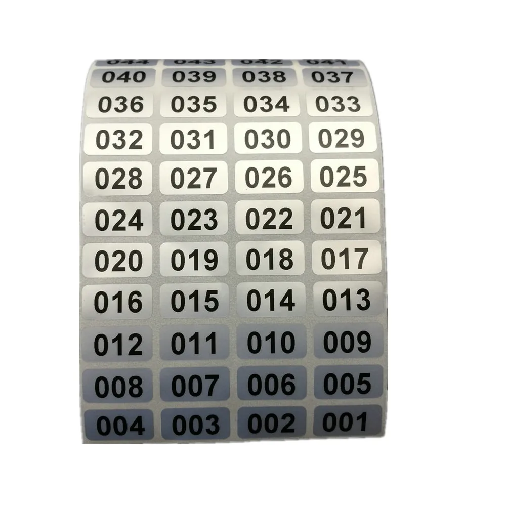 Ultra Clear Consecutive Number Stickers 1 - 1000