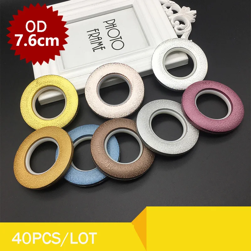 

40PCS/Lot Plastic Curtain Eyelets and Grommets Nano Mute Roman Ring Luxury Frosting Curtain Rod Ring Buckles Curtain Accessories