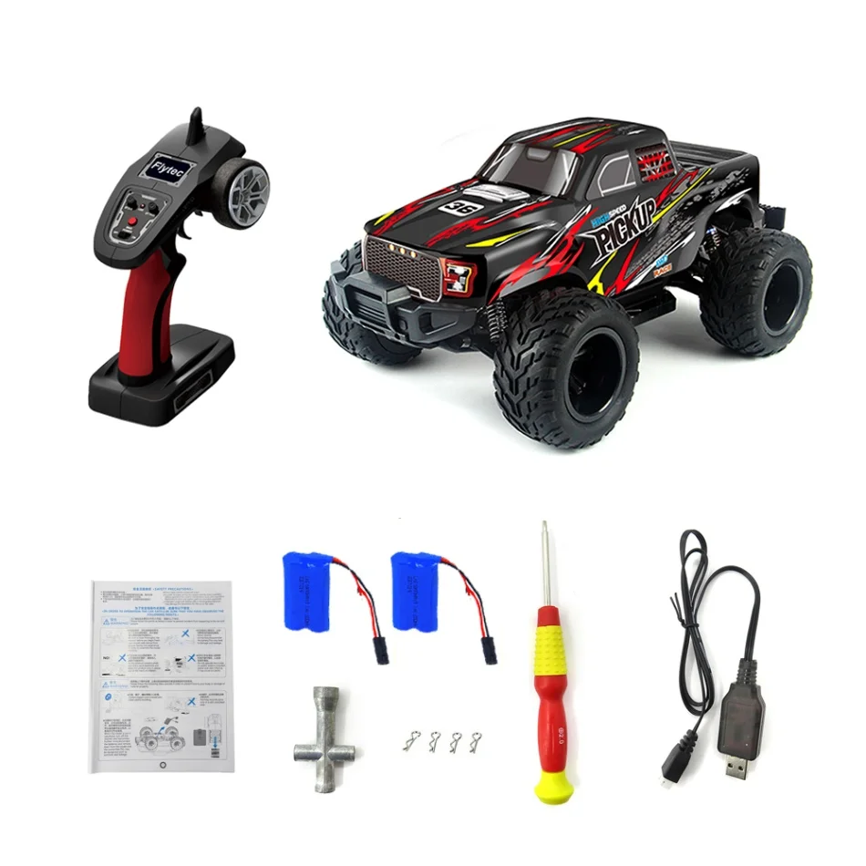 

Flytec 8897 1:12 RC Car Off-Road Pickup 35km/h 4WD 2.4G Remote Control with 2 Battery Vehicle RTR Buggy Electronic Toy for Kids