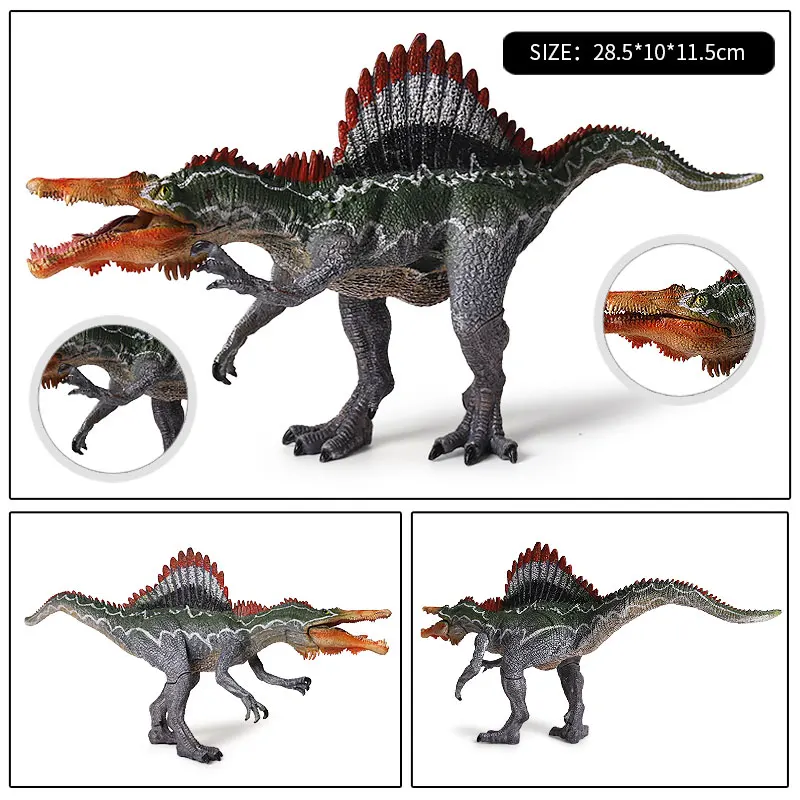 Oenux Jurassic Dinosaur Carnivorous S. marocannus Open Mouth Dinosaurs Animals Model Action Figures Collection Toy For Kid Gift