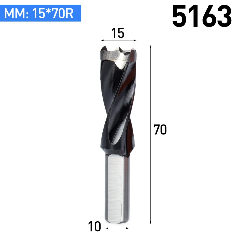 HUHAO 1 шт. обновление Dia. 10 мм-15 мм деревообрабатывающее сверло 70 мм Общая длина твердосплавное дерево 10 мм хвостовик коронка ряд сверлильная головка отверстие для изготовления - Цвет: 5163R